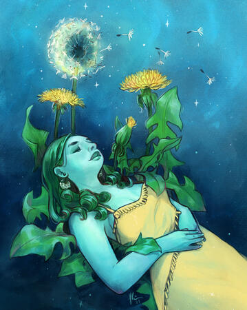 sleeping dandelion